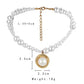 Fashion French Irregular Pearl Round Card Pendant Trendy Elegant Temperament Sexy Clavicle Necklace