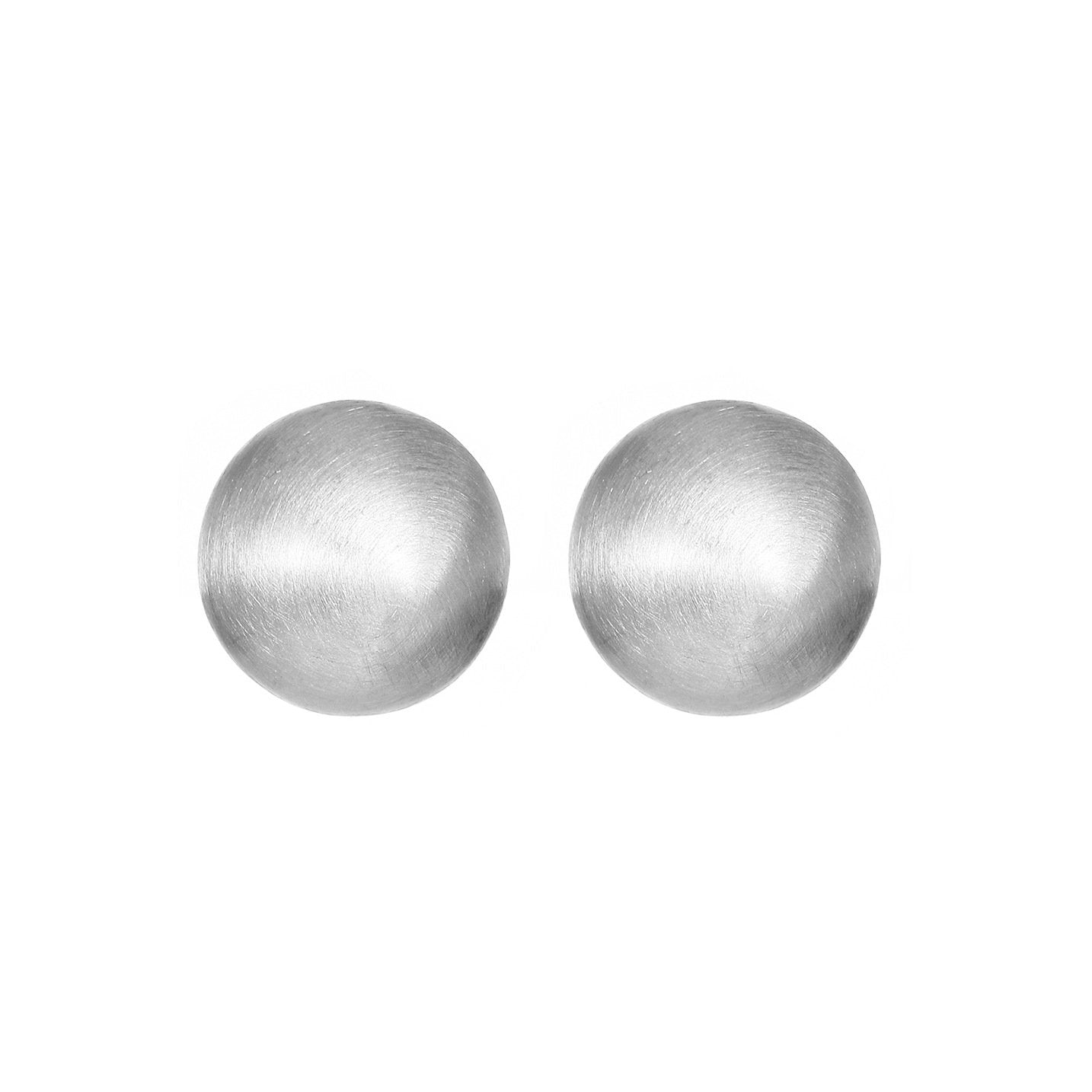 Brushed hemispherical earrings women's French light luxury niche design matte frosted round earrings ins trend