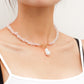 Jewelry Irregular Natural Pink Gravel Shaped Big Pearl Necklace Female Handwoven Choker