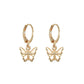 Fashion Gold Butterfly Earrings Trendy Simple Alloy Dangle Earrings Accessories