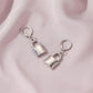 ins lock earrings female fashion punk simple metal lock earrings hip-hop earrings