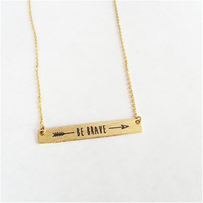 Explosive strip lettering necklace bebrave hand-smeared inspirational women's necklace