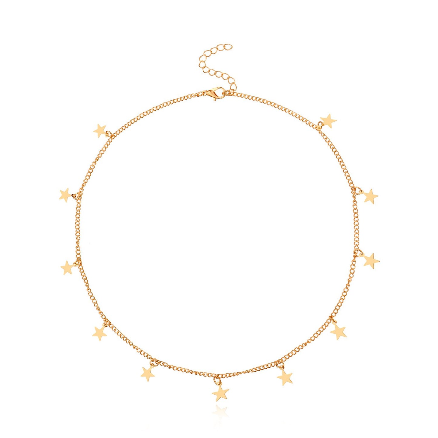 Fashion Simple Women's Alloy Plating Necklace Long Personalized Pentagon Pendant