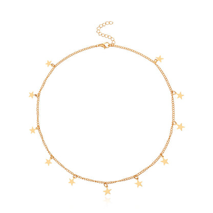 Fashion Simple Women's Alloy Plating Necklace Long Personalized Pentagon Pendant