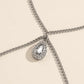 Jewelry personality sweet cool chain tassel shoulder necklace female simple water drop diamond metal pendant