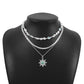 N9956 Jewelry Pearl Resin Sunflower Necklace Female Exaggerated Punk Necklace TikTok