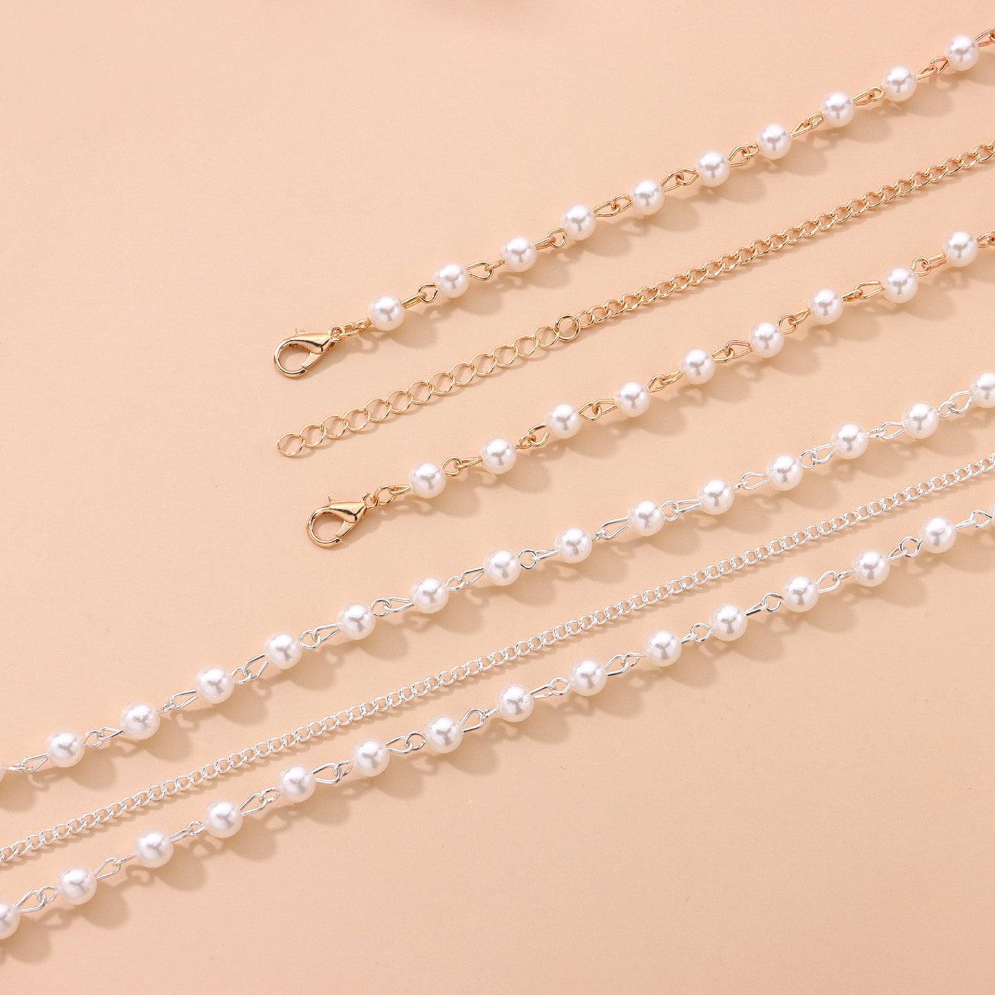 Ornament Mori simple and beautiful all-match handmade beaded pearl head chain headband hair accessories