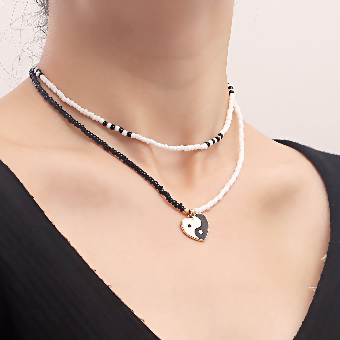 Bohemian colored rice beads drop oil gossip love beaded necklace female jewelry choker