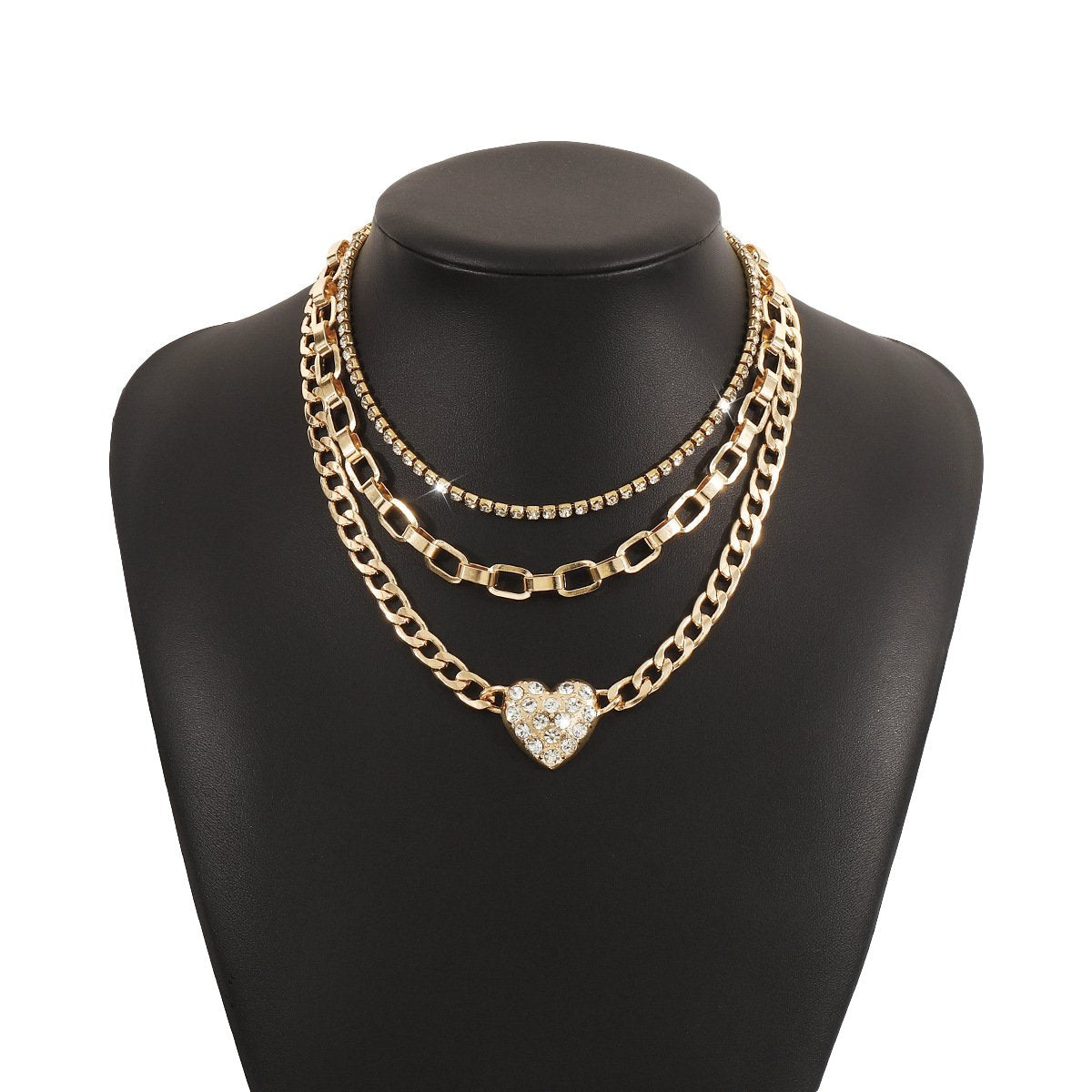 N1796 retro niche necklace stacked multi-layer claw chain love necklace chain exaggerated punk necklace
