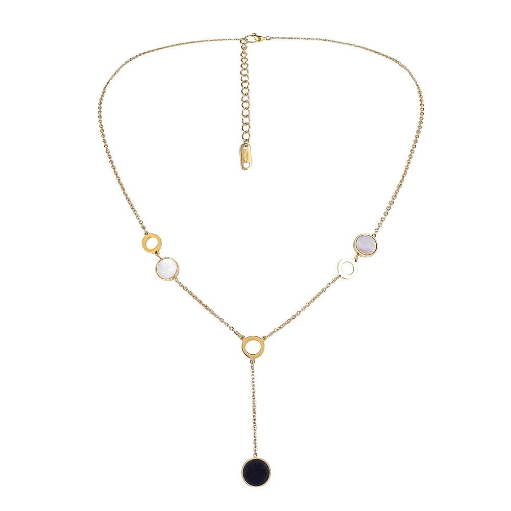 Stainless Steel Necklace Black Drip Titanium Steel Ring Clavicle Chain Classic Simple Necklace Not Fading Accessories