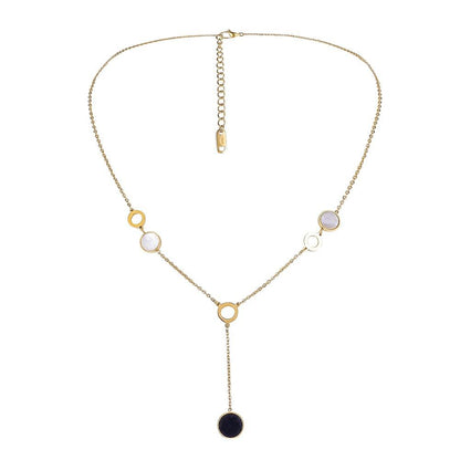 Stainless Steel Necklace Black Drip Titanium Steel Ring Clavicle Chain Classic Simple Necklace Not Fading Accessories