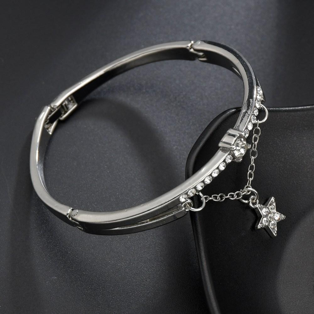 Bracelet rose gold five-pointed star diamond metal women's bracelet literary student bracelet jewelry