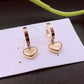 Fashion personality titanium steel love ear buckle temperament popular earrings women's furnace vacuum electroplated gold heart-shaped trinkets