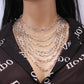 Jewelry hip-hop punk multi-layer chain all-match necklace street trend metal geometric set chain
