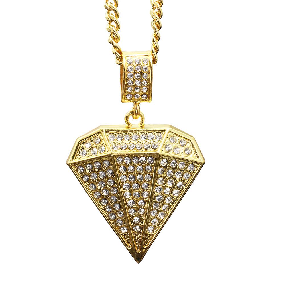 Fashion creative full diamond pendant diamond hiphop hip hop necklace electroplating jewelry