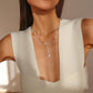 N9762 Fashion Simple Necklace Geometric Y-shaped Retro Full Diamond Necklace Personality Creative Necklace