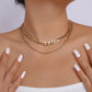 N8889 double-layer stacked necklace Cuban chain hip-hop punk necklace niche geometric personality clavicle chain