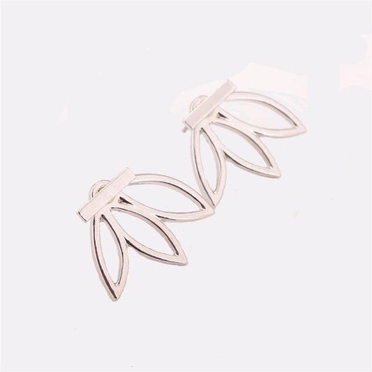 Jewelry Simple Fashion Hollow Lotus Flower Stud Earrings Women's Creative Nail Earrings Earrings