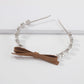 F3445 Glass Diamond Temperament Hair Ornament Bowknot Sweet Fragrance Headband Simple Leather Hairband for Adults