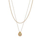 Retro Ins Water Drop Imitation Opal Pendant Necklace Fashion Double Layer Necklace Accessories