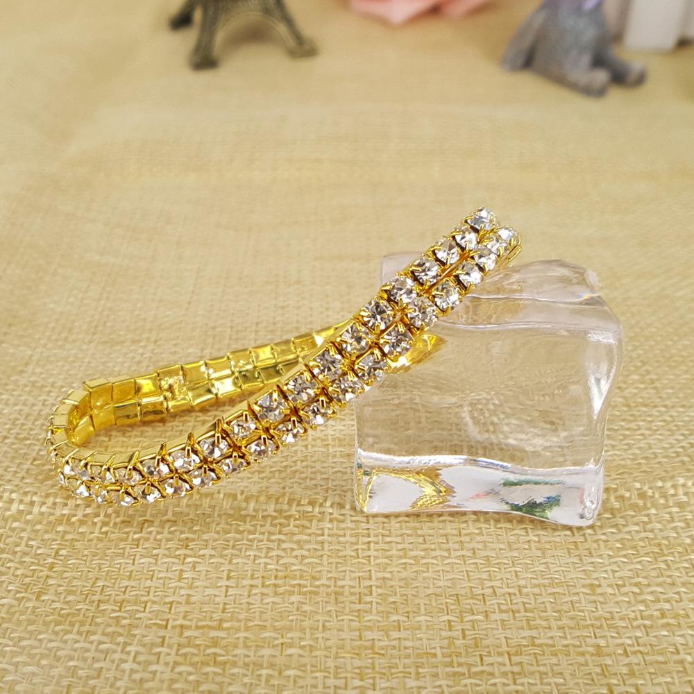 Creative Bracelet Birthday Gift Bracelet Two Row Elastic Alloy Hand Decoration Double Row Bracelet