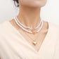 Jewelry Simple Fashion Imitation Pearl Versatile Necklace Niche Natural Love Pendant Clavicle Chain