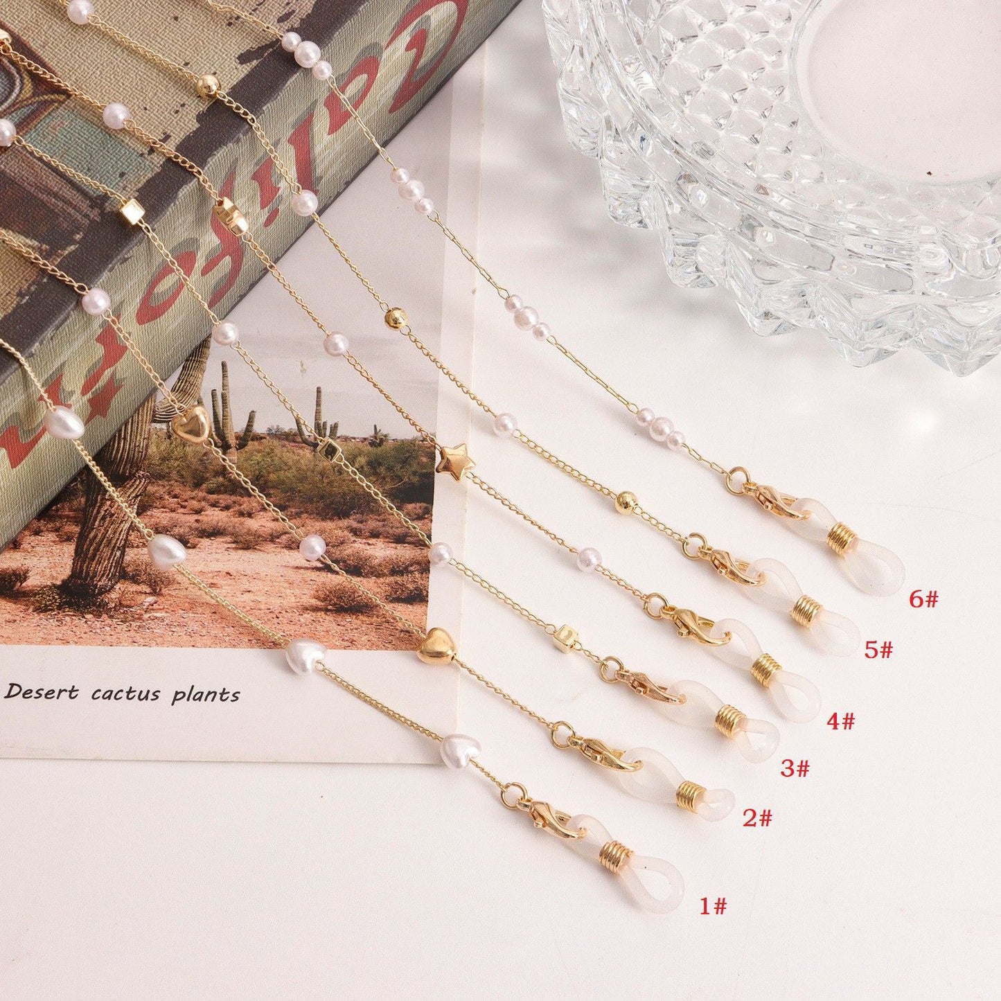Popular mask hanging chain glasses hanging chain mask chain eye chain love pearl mask chain eye chain