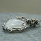 Explosive Jewelry Moonstone Necklace Female Pendant Retro Bohemian Leaf Rattan Accessories