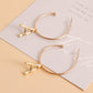 Jewelry punk C-shaped large ring letter A pendant earrings female high-end niche earrings