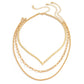 Indifferent V-shaped snake bone chain stacked hollow French clavicle chain simple twist all-match metal niche necklace