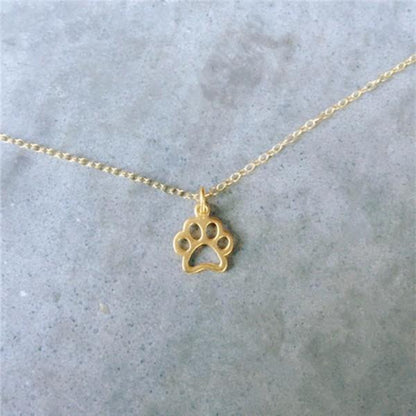 Jewelry Hollow Dog Print Cat Print Dog Paw Necklace Clavicle Chain