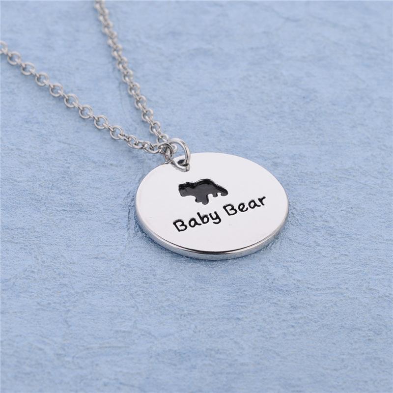 Explosive creative jewelry round cake letter bear bear necklace animal bear pendant