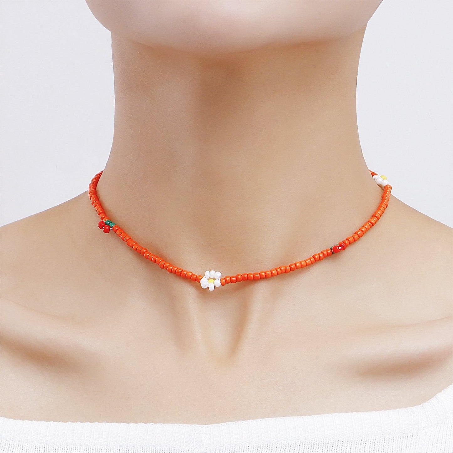 Jewelry Bohemian Color Small Rice Beads Small Daisy Clavicle Necklace Female Handwoven Necklace