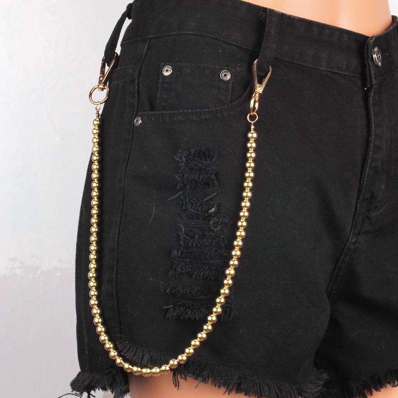 Trendy metal waist chain ins hip-hop chain single-layer key chain belt chain personality all-match pants chain jewelry