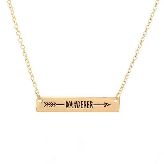 Popular Women's Trinkets Creative Alphabet Wanderer Rambler Outdoor Pendant Necklace Travel