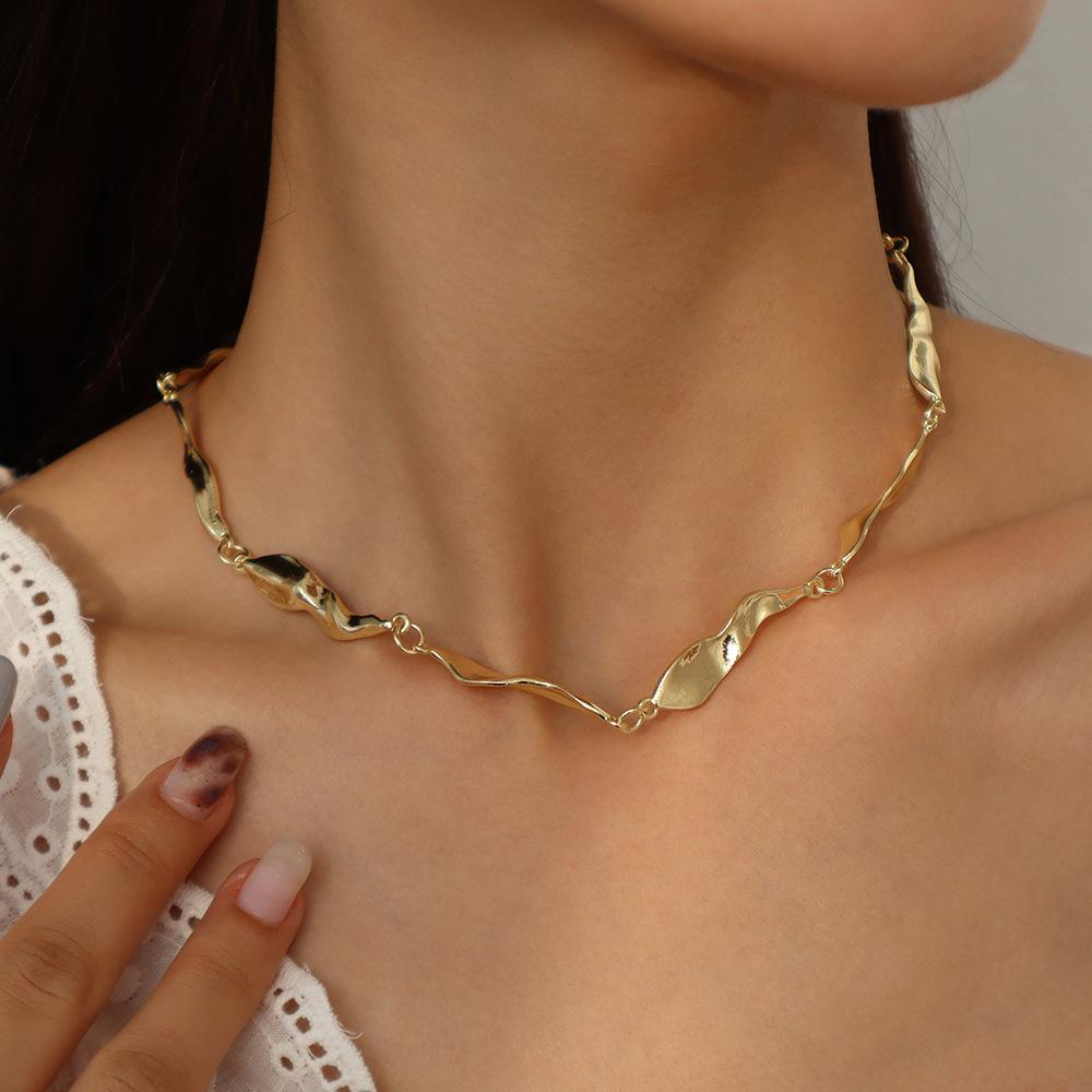 N991 Fashion Metal Necklace Personality Geometric Irregular Necklace Net Red Trendy Street Shoot Clavicle Chain