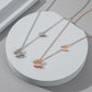 Fashion double frosted butterfly titanium steel pendant neck link simple stainless steel necklace jewelry for women