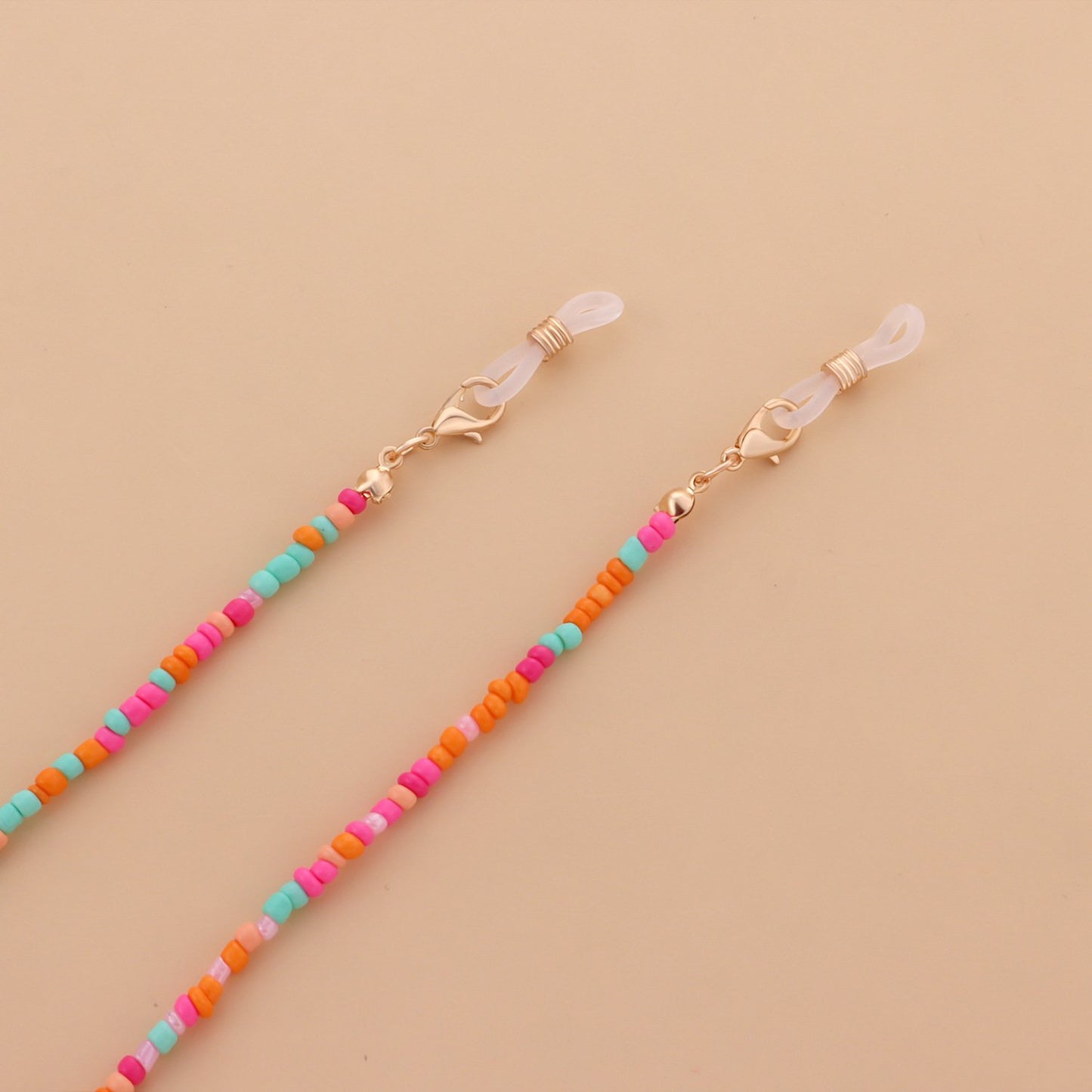 Jewelry ladies color rice bead glasses chain personality temperament trend pearl mask accessories