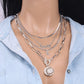 Personality multi-layer moon portrait pendant collarbone chain personality all-match necklace female