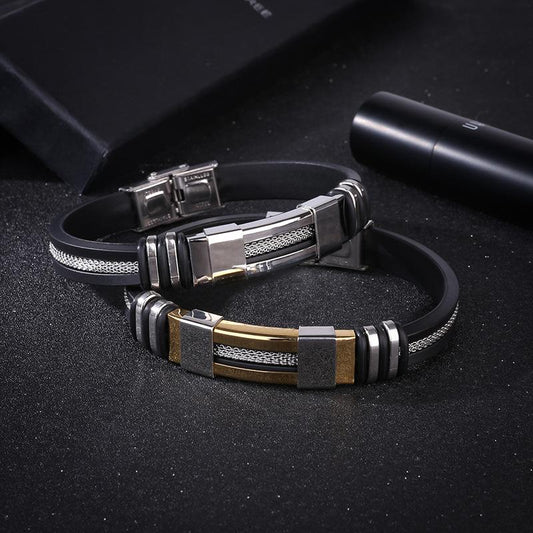 Silicone Stainless Steel Bracelet Fashion Personality Titanium Steel Bracelet Bracelet Jewelry