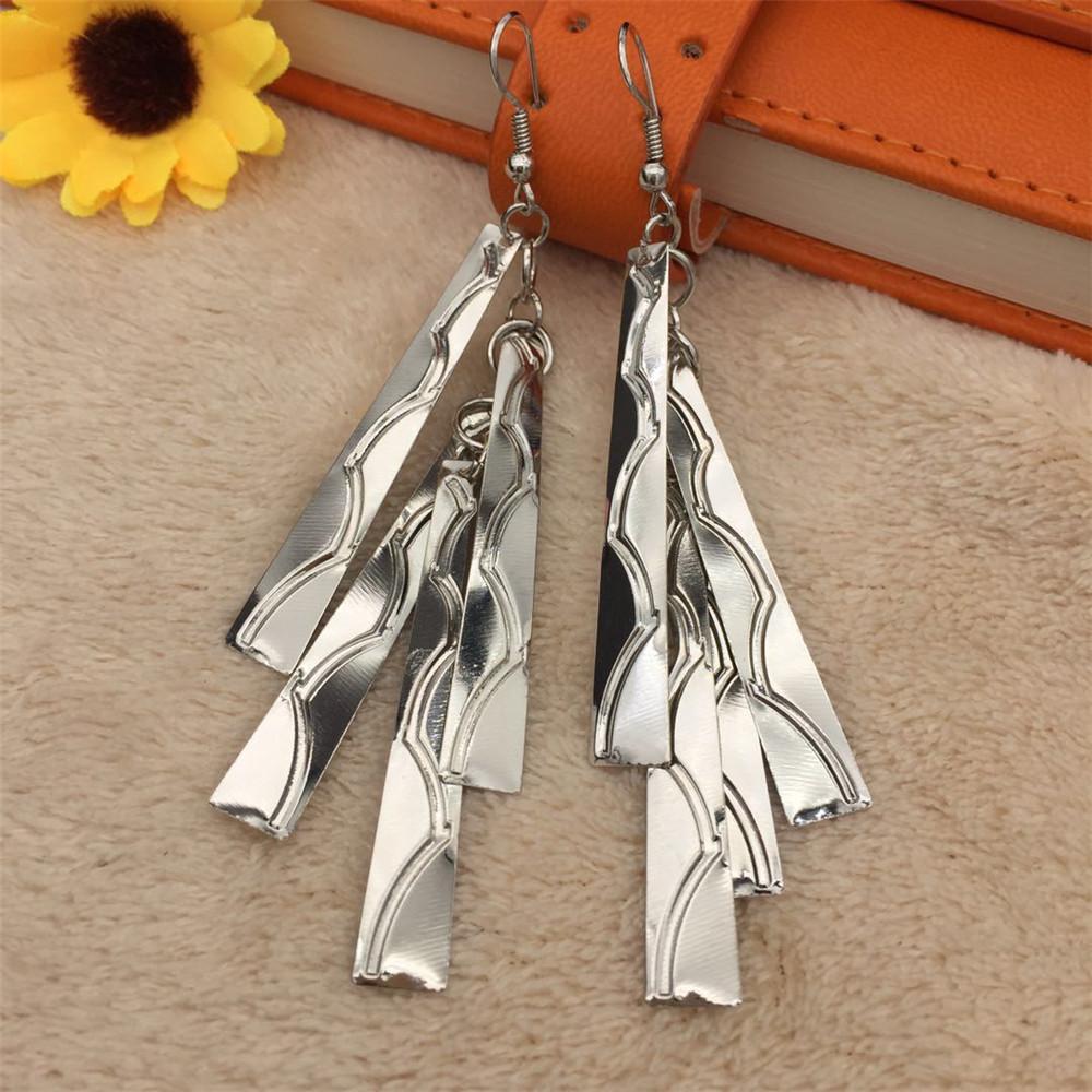 Earrings Exaggerated Crack Bright Surface Ladies Earrings High Cool Simple Metal Earrings