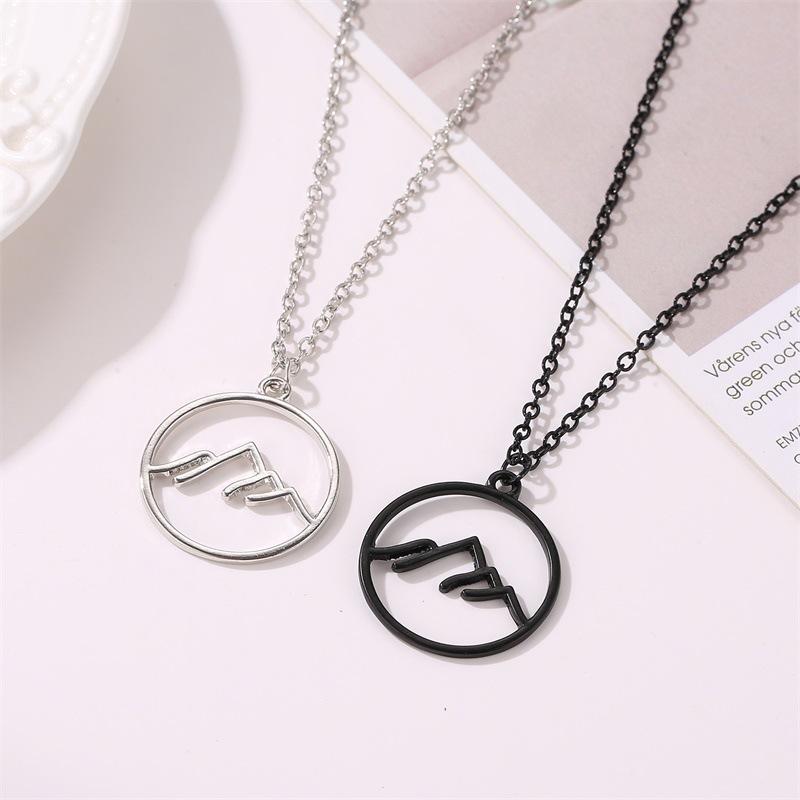 Jewelry Creative Round Hollow Women's Necklace Pendant Fashion Mountain Peaks Geometric Hollow Necklace