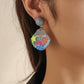 Acrylic plate graffiti earrings ocean world earrings niche personality design girly accessories