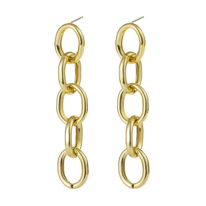 Dongdaemun personalized tassel earrings ins simple O-shaped chain exaggerated lady trendy hip-hop earrings