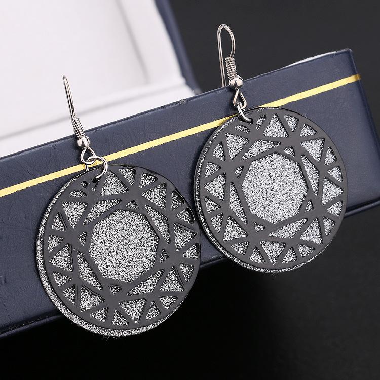 Personalized Luxury Versatile Frosted Earrings Disc Double Swing Earrings Dunhuang
