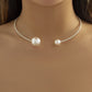 Jewelry Personality Imitation Pearl Geometric Opening Necklace Necklace Niche Design Sense Micro Diamond Necklace