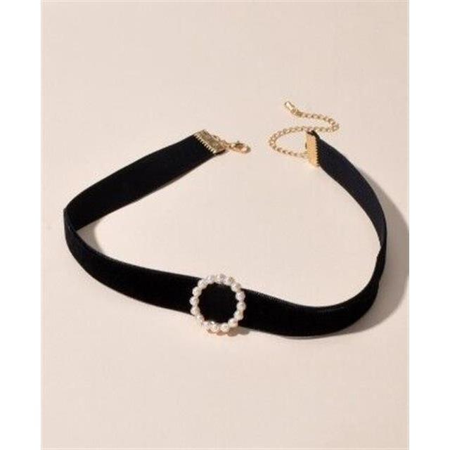 Choker collar clavicle chain simple single-sided velvet velvet neckband pearl love short necklace