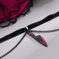 Jewelry personality dark bloody sharp knife pendant necklace female Halloween funny choker necklace