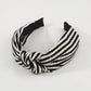 F4419 Internet celebrity fashion fabric striped color hit headband wide side knotted sweet and fashionable going out broken hair headband female