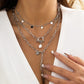 Jewelry Geometric Tassel Sequins Versatile OT Buckle Necklace Simple Pearl Pendant Long Necklace Women